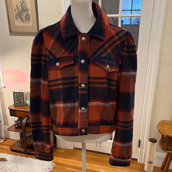 BlankNYC Plaid Women's Short Jacket with snap close - Picture 1 of 11